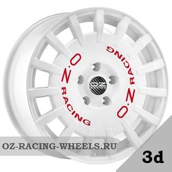  OZ RACING Rally Racing Race White Red Lettering